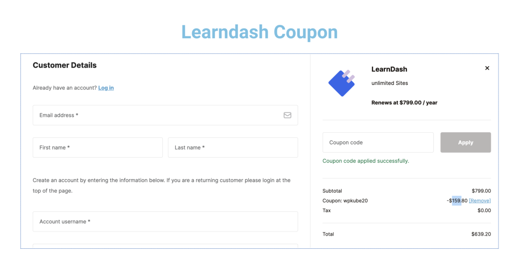 Learndash Coupon code